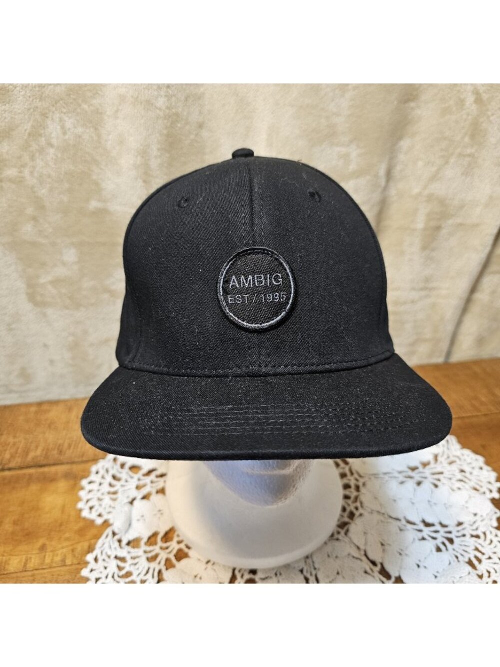Ambiguous “Ambig” Est/1995 Solid Black Adjustable Strapback Hat